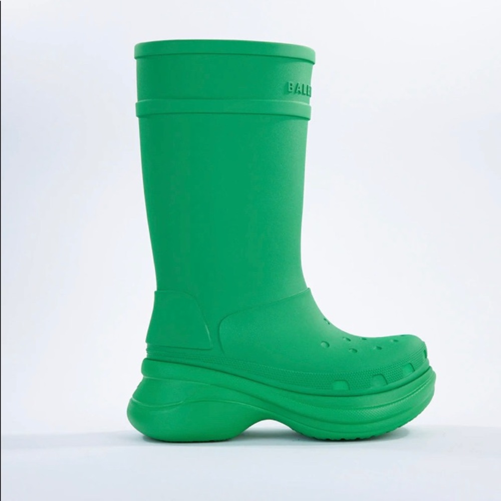 Balenciaga Green Croc Boots DS